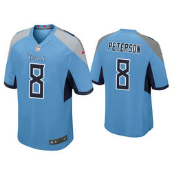 Nike Tennessee Titans #8 Adrian Peterson Light Blue Vapor Untouchable Authentic Stitched NFL Jerseys