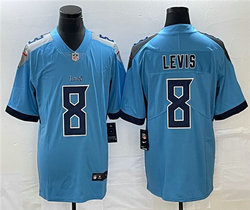 Nike Tennessee Titans #8 Will Levis Light Blue Vapor Untouchable Authentic Stitched NFL Jersey