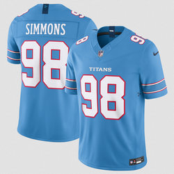 Nike Tennessee Titans #98 Jeffery Simmons Light Blue Vapor Authentic Stitched NFL Jersey