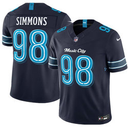 Nike Tennessee Titans #98 Jeffery Simmons Navy 2026 Music City Rivalries Football Jersey