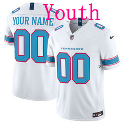 Youth Nike Tennessee Titans Custom White 2026 Authentic Stitched NFL Jersey
