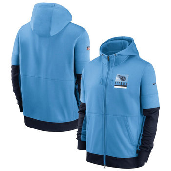 Nike Tennessee Titans Nike Light Blue Sideline Impact Lockup Performance Full-Zip Hoodie