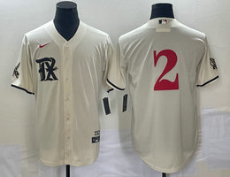 Nike Texas Rangers #2 Marcus Semien Cream 2023 City Game Authentic Stitched MLB Jersey