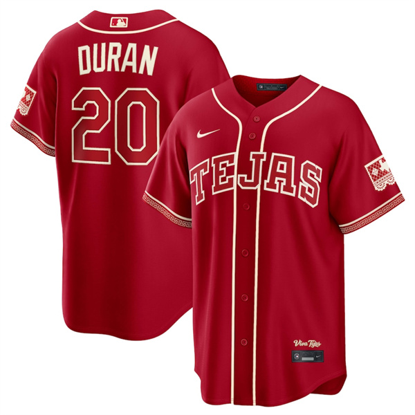 Nike Texas Rangers #20 Ezequiel Duran Red 2026 City MLB Jersey