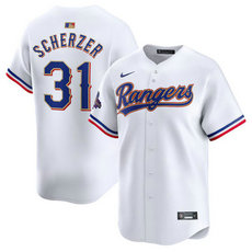 Nike Texas Rangers #31 Max Scherzer White 2024 Authentic Stitched MLB Jersey