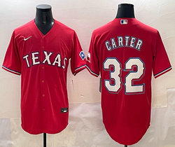 Nike Texas Rangers #32 Evan Carter Red Game Authentic Stitched MLB Jersey