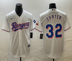 Nike Texas Rangers #32 Evan Carter White Game Authentic Stitched MLB Jersey