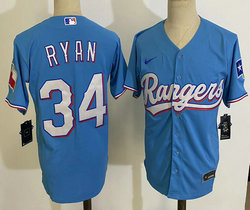 Nike Texas Rangers #34 Nolan Ryan Light Blue Game Authentic Stitched MLB jersey