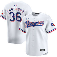 Nike Texas Rangers #36 Wyatt Langford White 2024 Authentic Stitched MLB Jersey
