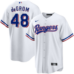 Nike Texas Rangers #48 Jacob deGrom White Game Authentic Stitched MLB jersey