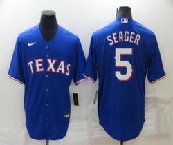 Nike Texas Rangers #5 Corey Seager Light Blue Texas Game Authentic Stitched MLB Jersey
