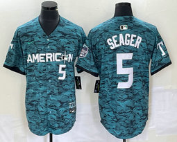 Nike Texas Rangers #5 Corey Seager Teal 2023 All-Star Stitched Baseball Jersey