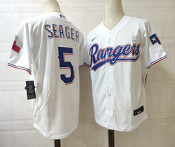 Nike Texas Rangers #5 Corey Seager White Game Rangers Authentic Stitched MLB Jersey