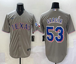 Nike Texas Rangers #53 Adolis Garcia Gray Game Authentic Stitched MLB Jersey