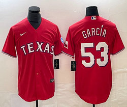 Nike Texas Rangers #53 Adolis Garcia Red 2023 World Series Game Authentic Stitched MLB Jersey