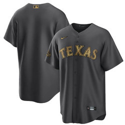 Nike Texas Rangers Blank Charcoal 2022 All Star Authentic Stitched MLB Jersey