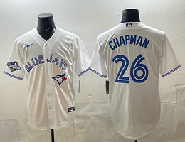 Nike Toronto Blue Jays #26 Matt Chapman White 2025 MLB World Series Patches Jersey