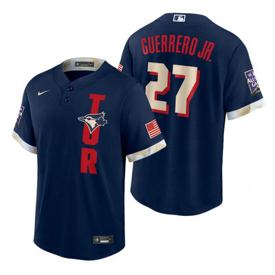Nike Toronto Blue Jays #27 Vladimir Guerrero Jr. 2021 All star Blue Game Authentic Stitched MLB Jersey