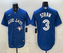 Nike Toronto Blue Jays #3 Myles Straw Royal Stitched Baseball Jersey