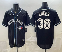 Nike Toronto Blue Jays #38 Nathan Lukes 2026 Fashion Replica Black Out Jersey