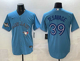 Nike Toronto Blue Jays #39 Trey Yesavage Light Blue 2025 MLB World Series Patches MLB Jersey