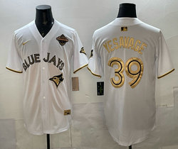 Nike Toronto Blue Jays #39 Trey Yesavage White Gold Champion Stitched Baseball Jersey