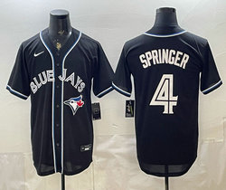 Nike Toronto Blue Jays #4 George Springer 2026 Fashion Replica Black Out Jersey