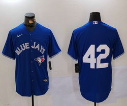 Nike Toronto Blue Jays #42 Blue Game Authentic Stitched MLB Jersey