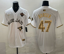 Nike Toronto Blue Jays #47 Addison Barger White Gold Champion Stitched Baseball Jersey