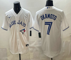 Nike Toronto Blue Jays #7 Kazuma Okamoto White Authentic Stitched MLB Jersey