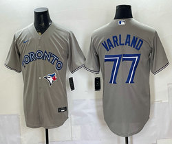 Nike Toronto Blue Jays #77 Louis Varland Gray Authentic Stitched MLB Jersey