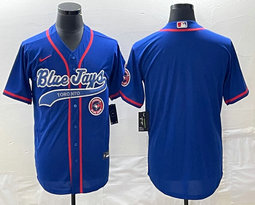 Nike Toronto Blue Jays  Blank Blue Joint Team Logo in front Authentic Stitched NBA Jersey