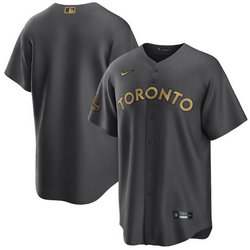 Nike Toronto Blue Jays Blank Charcoal 2022 All Star Authentic Stitched MLB Jersey