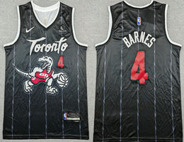 Nike Toronto Raptors #4 Scottie Barnes Black 2026 City With Advertising Stitched Jersey
