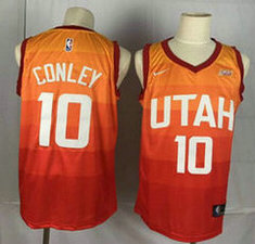 Nike Utah Jazz #10 Mike Conley Gold Game City With Advertising Authentic Stitched NBA jersey