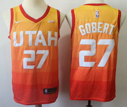 Nike Utah Jazz #27 Rudy Gobert Gold Game City With Advertising Authentic Stitched NBA Jersey