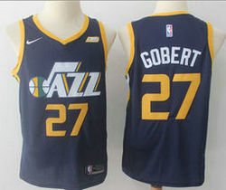 Nike Utah Jazz #27 Rudy Gobert Navy Game With Advertising Authentic Stitched NBA Jersey