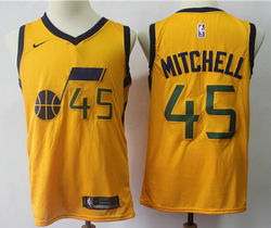 Nike Utah Jazz #45 Donovan Mitchell Gold Game Authentic Stitched NBA Jersey
