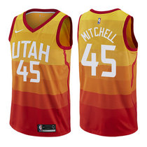 Nike Utah Jazz #45 Donovan Mitchell Gold Game City Authentic Stitched NBA Jersey