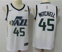 Nike Utah Jazz #45 Donovan Mitchell White Game With Advertising Authentic Stitched NBA Jersey