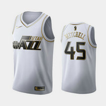 Nike Utah Jazz #45 Donovan Mitchell White Gold Game Authentic Stitched NBA jersey