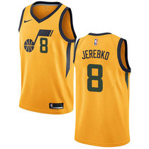 Nike Utah Jazz #8 Jonas Jerebko Gold Game Authentic Stitched NBA Jersey