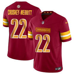Nike Washington Commanders #22 Jacory Croskey-Merritt Burgundy Stitched Football Jersey