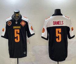 Nike Washington Commanders #5 Jayden Daniels Black Thanksgiving F.U.S.E 90th patch NFL jersey