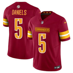 Nike Washington Commanders #5 Jayden Daniels Burgundy 2024 Draft Stitched NFL Jersey