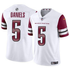 Nike Washington Commanders #5 Jayden Daniels White 2024 Draft Vapor Untouchable Football Jersey
