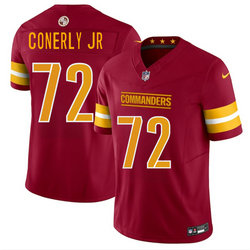 Nike Washington Commanders #72 Josh Conerly Jr Burgundy 2025 Draft Authentic Stitched NFL Jersey