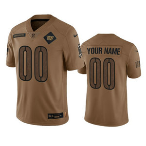 Nike Washington Commanders Custom 2023 Brown Salute To Service Authentic Stitched NFL Jersey