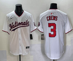 Nike Washington Nationals #3 Dylan Crews White Stitched MLB Jersey
