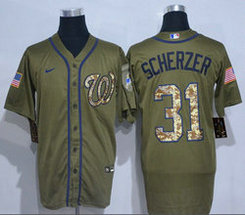 Nike Washington Nationals #31 Max Scherzer Green Salute to Service Authentic Stitched MLB Jersey